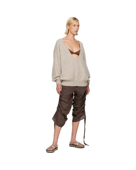 Baserange Gray Soar V Neck Sweater