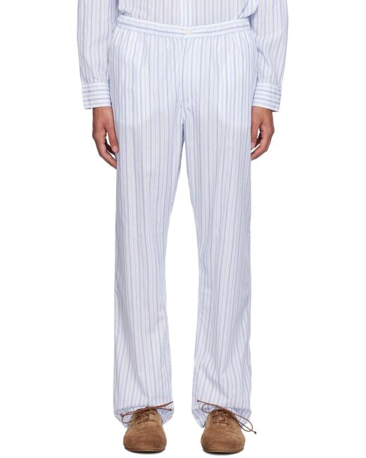 Pantalon fadi bleu et blanc Soulland pour homme en coloris White