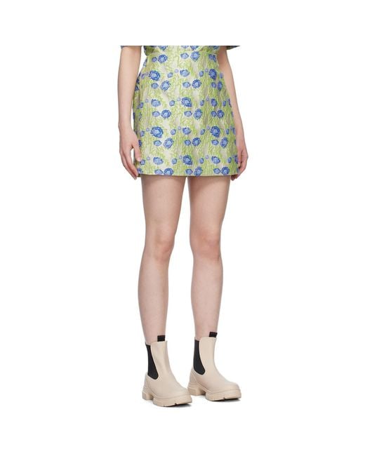 Ganni Multicolor Gray 3d Miniskirt