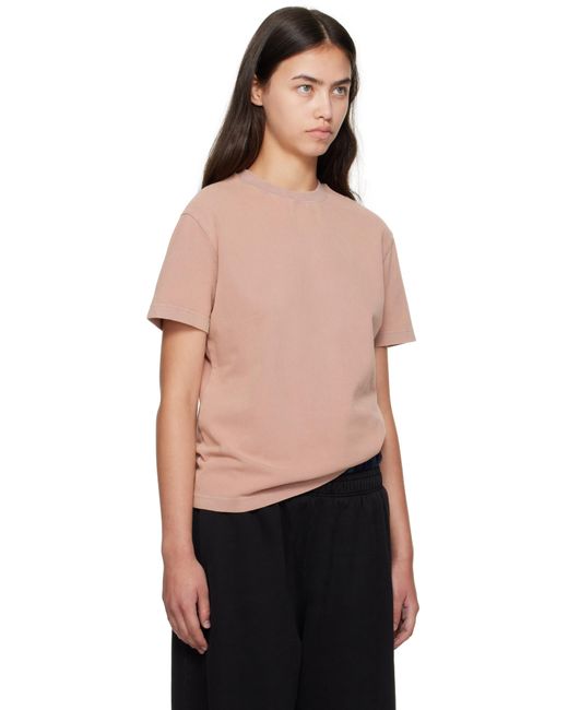 Acne ピンク コットン クルーネックTシャツ Black