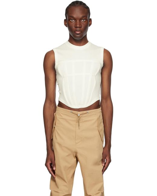 Dion Lee White Corset Tank Top for men
