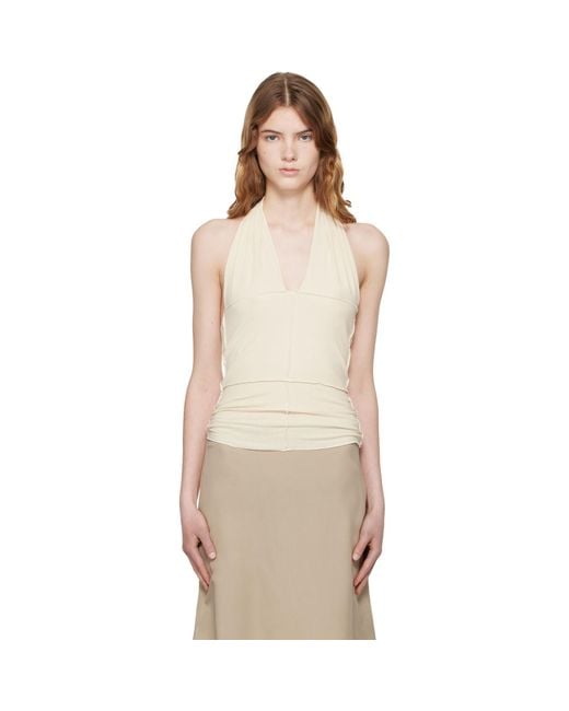 Baserange White Off- Cinder Halter Top
