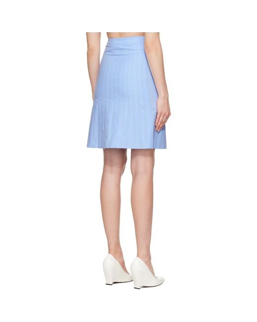 MM6 by Maison Margiela Blue Cotton Midi Skirt