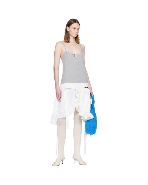 Ans Dostoevner White Apron One-Piece Minidress