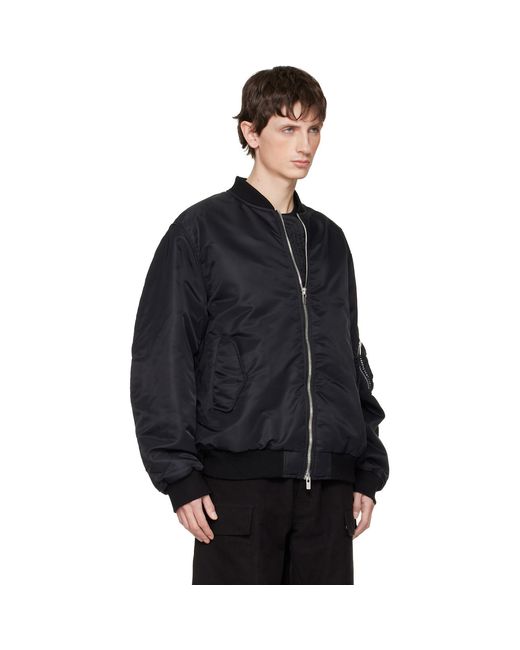A Diciannoveventitre Blue Padded Bomber Jacket for men