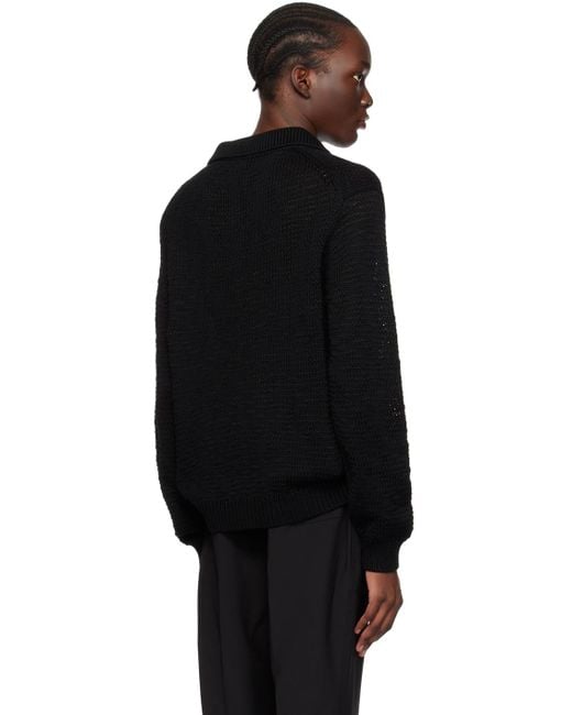 Helmut Lang Black Pointed Collar Sweater for men