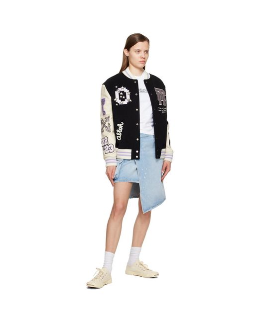 Off-White c/o Virgil Abloh Blue Toybox Painted Denim Miniskirt