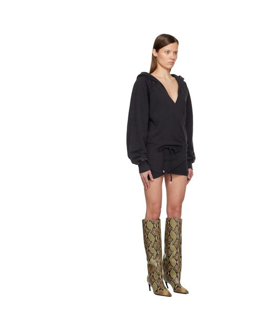 The Attico Black American Fleece Minidress