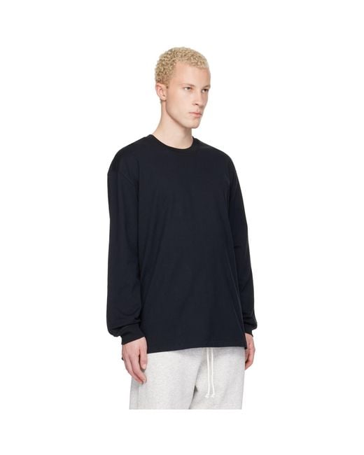 Skims Blue Heavyweight Cotton Relaxed Long Sleeve T-Shirt for men