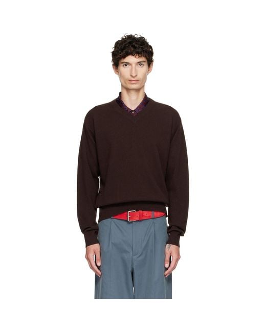 Dries Van Noten Red Cashmere Sweater for men