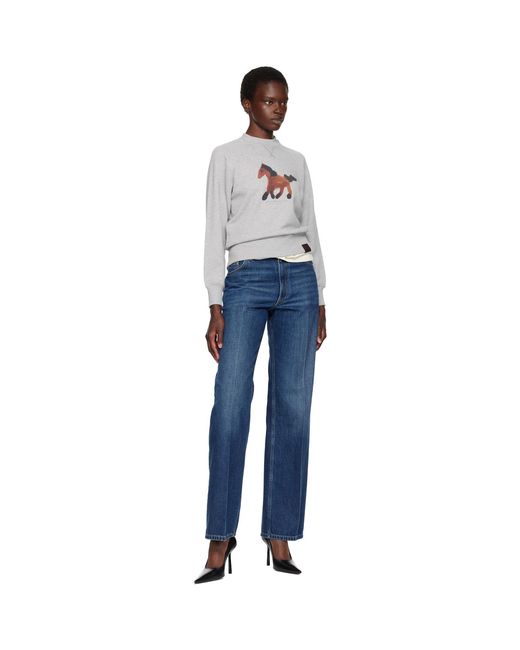 Stella McCartney Blue Watercolour Horse Sweatshirt