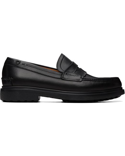 Ferragamo Black Brema Loafers for men