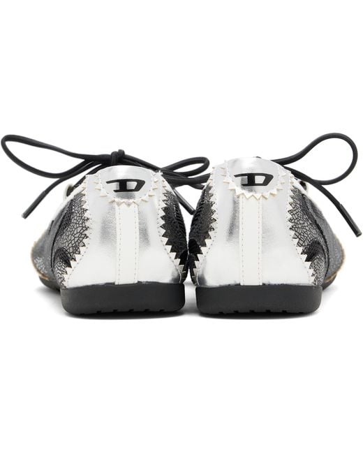 DIESEL Black D-Mile Lace-Up Ballerina Flats