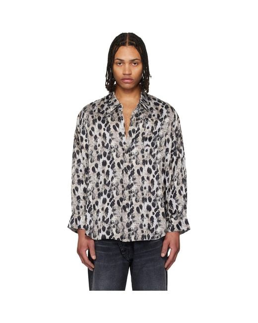R13 Black Drop Neck Shirt for men