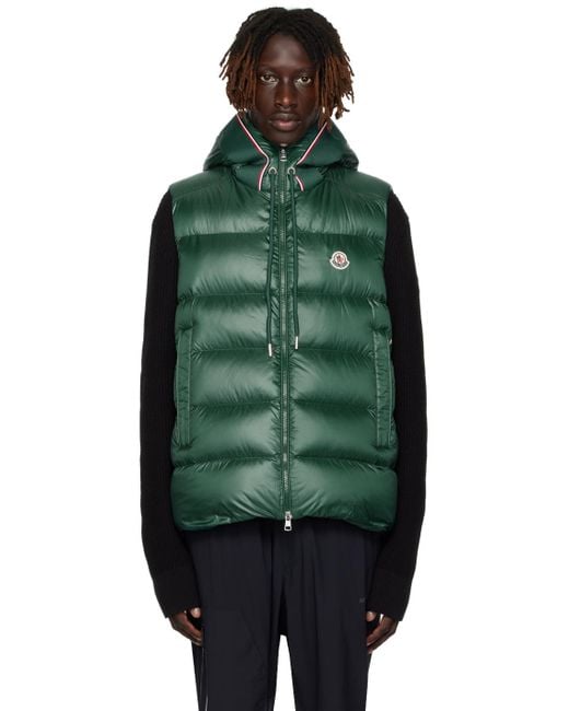 Moncler Green Luiro Down Vest for Men | Lyst