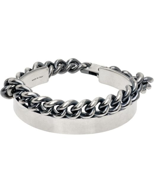MM6 by Maison Margiela Black Chain Cuff Bracelet for men