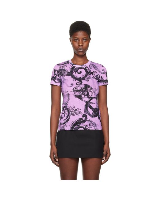 Versace Jeans Couture Purple Watercolor Couture T-shirt
