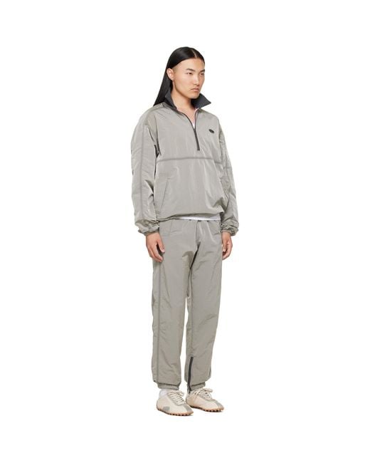 DIESEL Gray Crinkle Effect Nylon Anorak for men