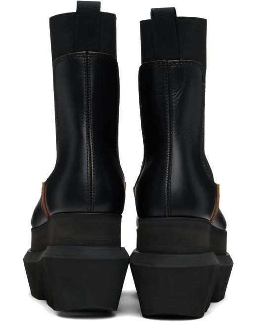 Sacai ブラック レザー チェルシーブーツ Black