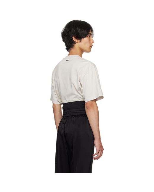 Mugler White Taupe & Boxy Corset T-Shirt for men