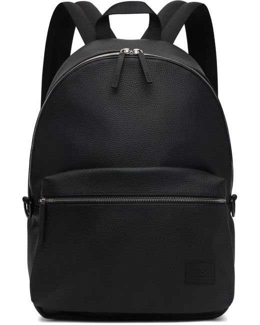 HUGO Black Zip Backpack for men