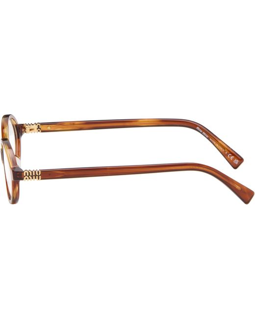 Miu Miu Brown 'Breaking The Rules' Oval Glasses