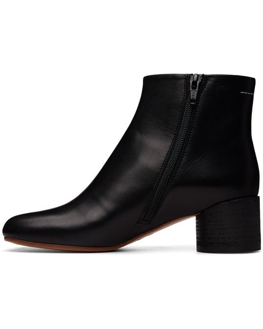 MM6 by Maison Margiela Black Anatomic Ankle Boots