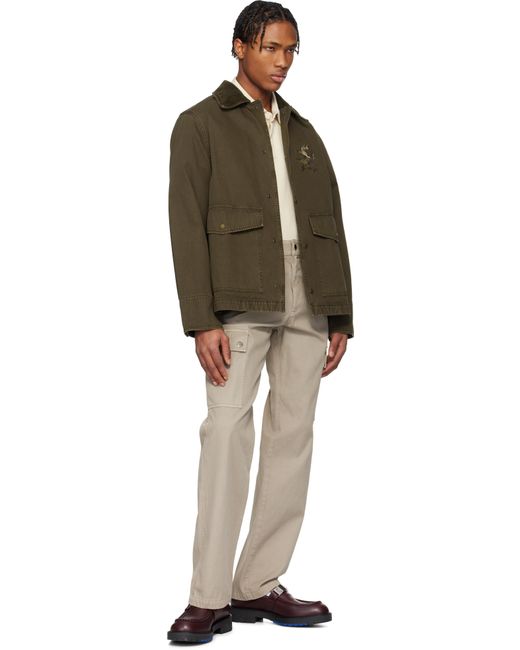 メンズ Burberry トープ コットン カーゴパンツ Natural