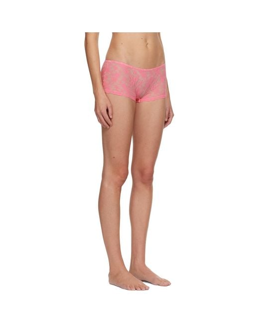 Fruity Booty Pink Lace Boyleg Briefs