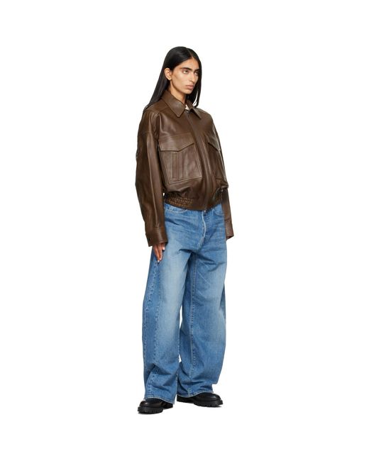 Staud Brown Eugene Leather Jacket