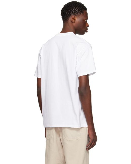 メンズ Carhartt ホワイト Pixel Flower Tシャツ White