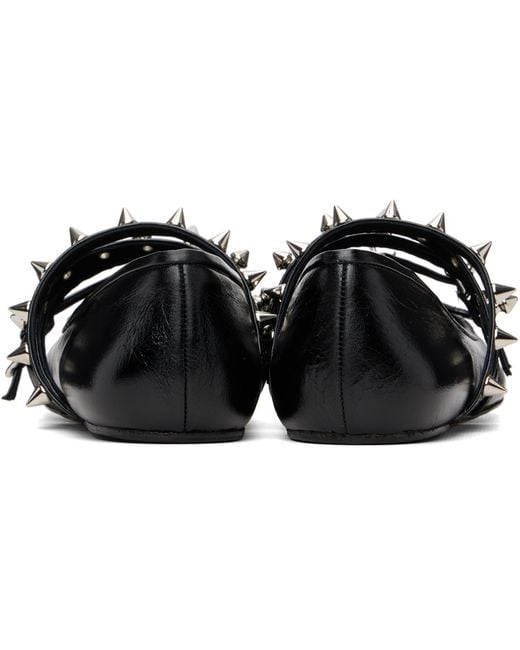 Abra Black Spike Ballerina Flats