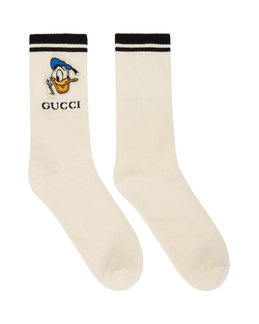 Gucci White Disney X Donald Duck Cotton Blend Socks for men