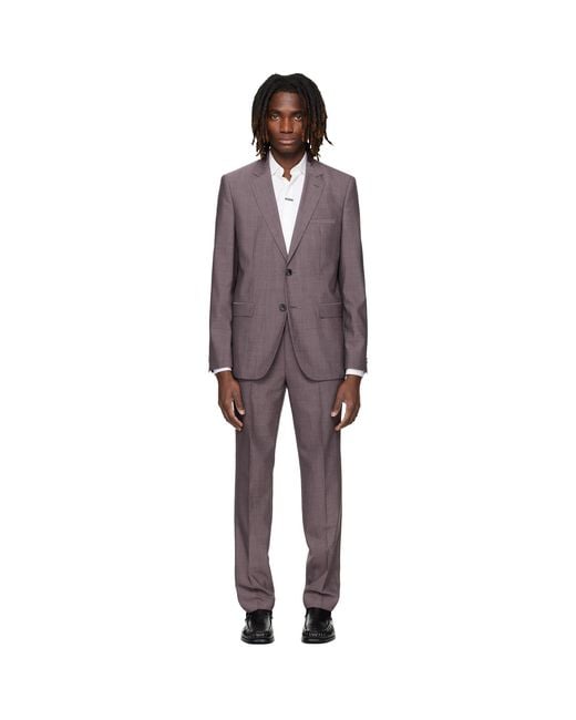 HUGO Black Two-Piece Extra-Slim-Fit Wool-Blend Suit for men