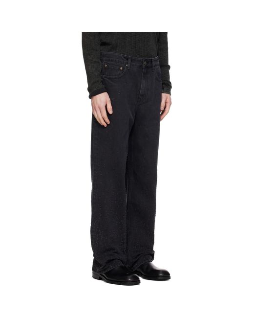 MMIC Black Gleam Trace Jeans for men