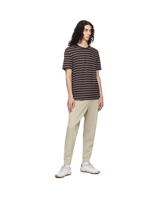 Boss Multicolor Stretch-Cotton Cuffed Hems Track Pants for men