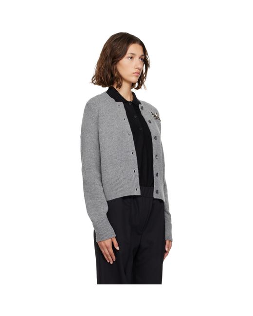 Burberry Gray Wool Cardigan