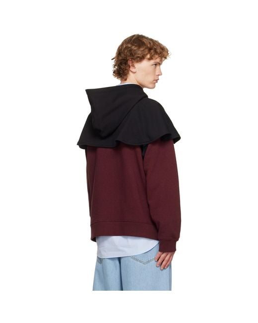 Dries Van Noten Red Cape Hoodie for men