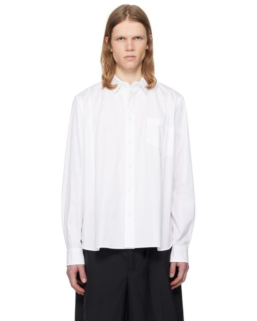 Sacai White Cotton Poplin Shirt for men