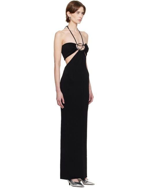 Coperni Black Knitted Halter Maxi Dress