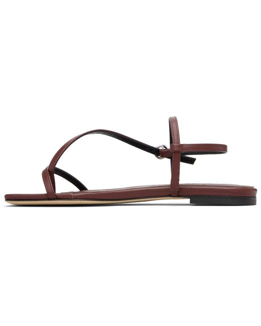 Aeyde Black Burgundy Ella Square-Toe Sandals