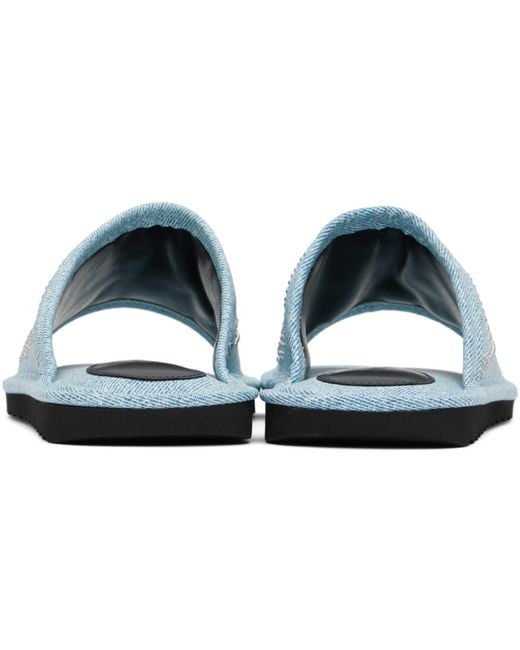 By Far Black Blue Ari Stud Slides