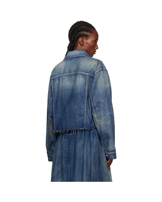 MM6 by Maison Margiela Blue Cropped Denim Jacket