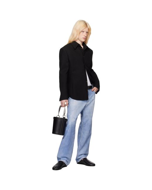 Bottega Veneta Black Sardine Bucket Bag for men