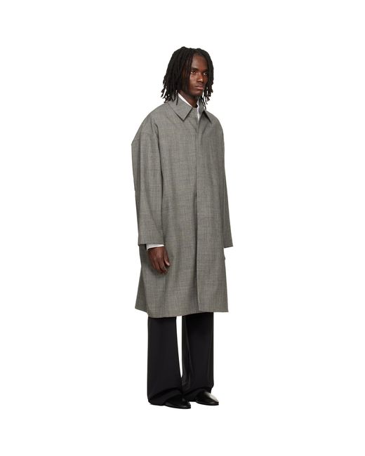 Fear Of God Gray Mouline Wool Relaxed Trench Coat for men