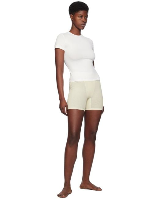Skims Multicolor Off-white Cotton Rib Boxer Boy Shorts