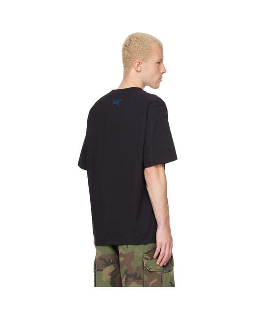 Arc'teryx Black Kragg Cotton Lithographica S/S T-Shirt for men