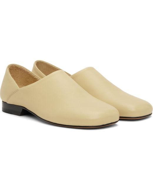 【関税込み】LEMAIRE ベージュ レザー スリッパ Lemaire ベージュ レザー スリッパ ブラック | Lyst