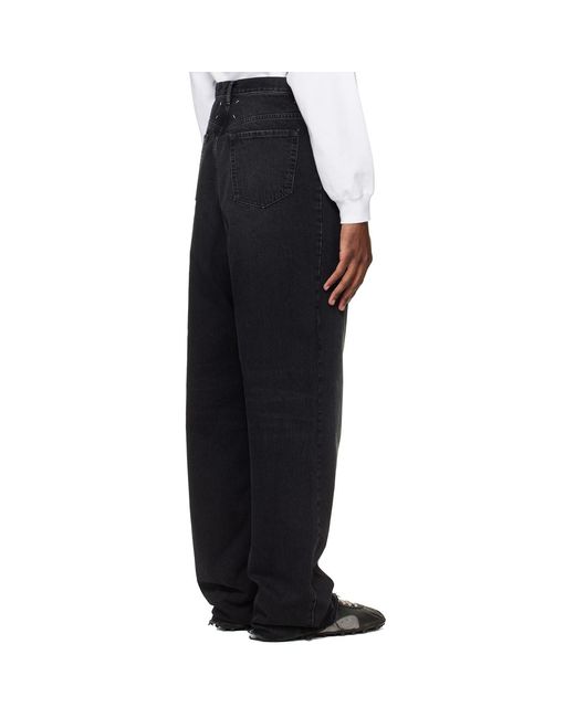 Maison Margiela Black Dropped-Rise Jeans for men
