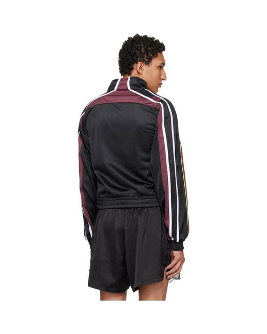 Martine Rose Black Burgundy Shrunken Track Jacket for men